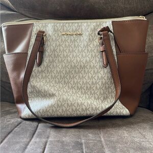 MICHAEL Michael Kors Brown and Cream Tote Bag